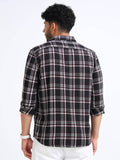 Sulfur Black Moss Checks Cotton Blend Shirt
