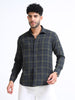 Olive Moss Checks Cotton Blend Shirt