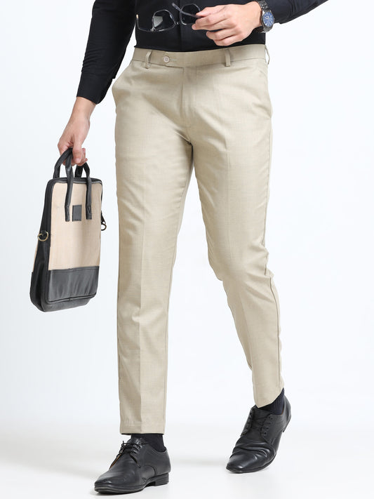 MEN’S KHAKI Stylish Business Casual Look with Trousers