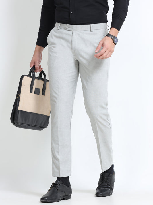 MEN’S LT GREY Stylish Business Casual Look with Trousers