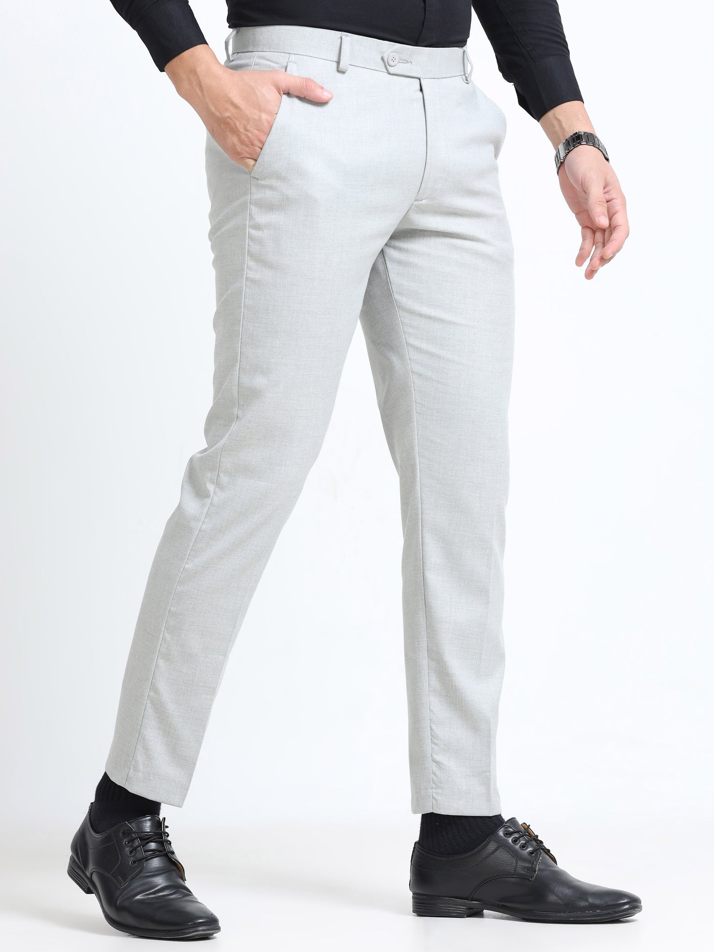 MEN’S LT GREY Stylish Business Casual Look with Trousers