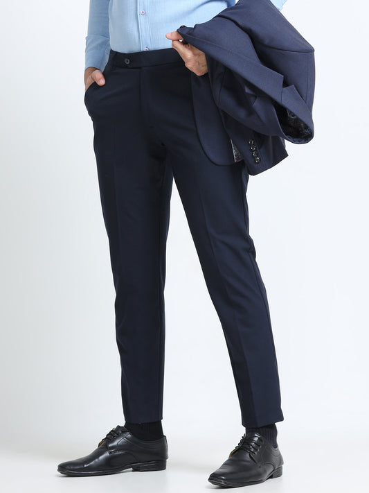 MEN’S ROYAL BLUE Slim-Fit Trousers for a Sleek, Professional Appearance