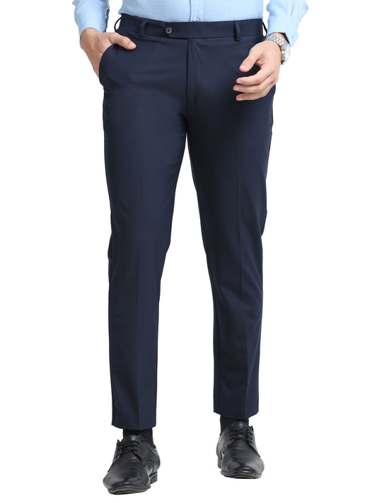 MEN’S ROYAL BLUE Slim-Fit Trousers for a Sleek, Professional Appearance