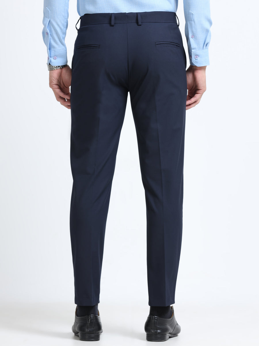 MEN’S ROYAL BLUE Slim-Fit Trousers for a Sleek, Professional Appearance