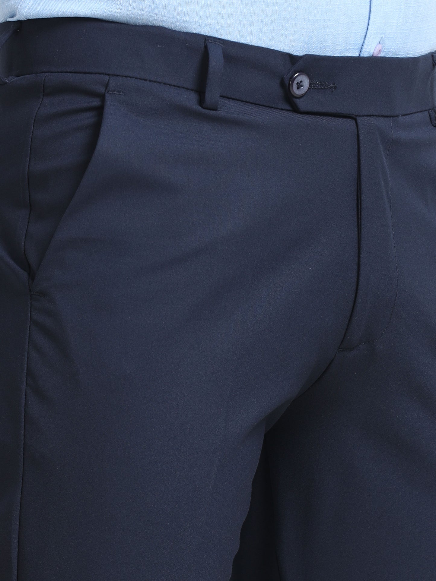MEN’S ROYAL BLUE Slim-Fit Trousers for a Sleek, Professional Appearance