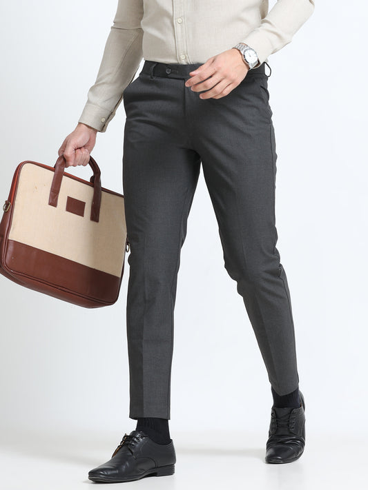 MEN’S LT BEIGE Slim-Fit Trousers for a Sleek, Professional Appearance