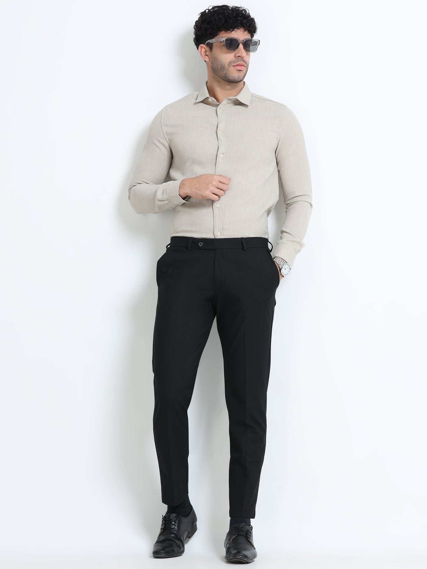 MEN’S Z BLACK Slim-Fit Trousers for a Sleek, Professional Appearance