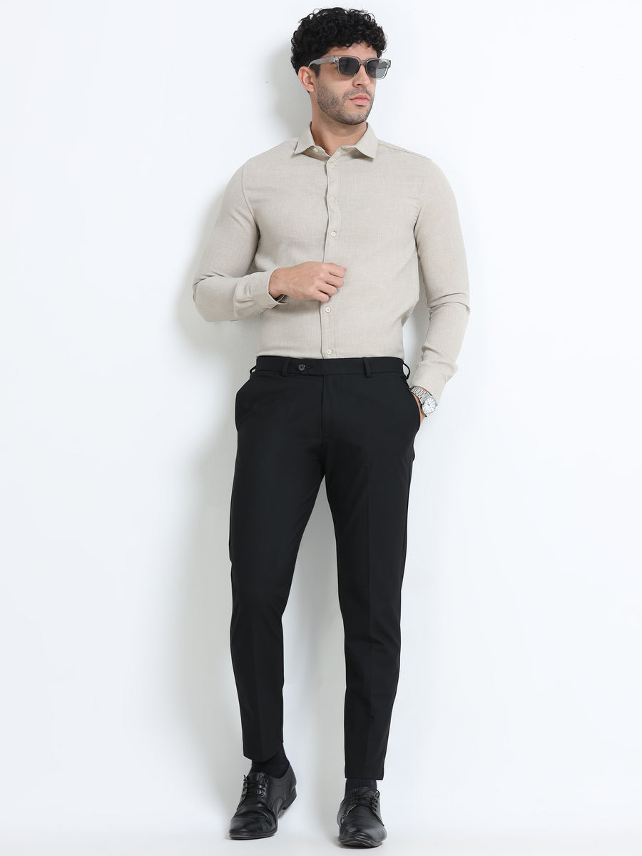 MEN’S Z BLACK Slim-Fit Trousers for a Sleek, Professional Appearance