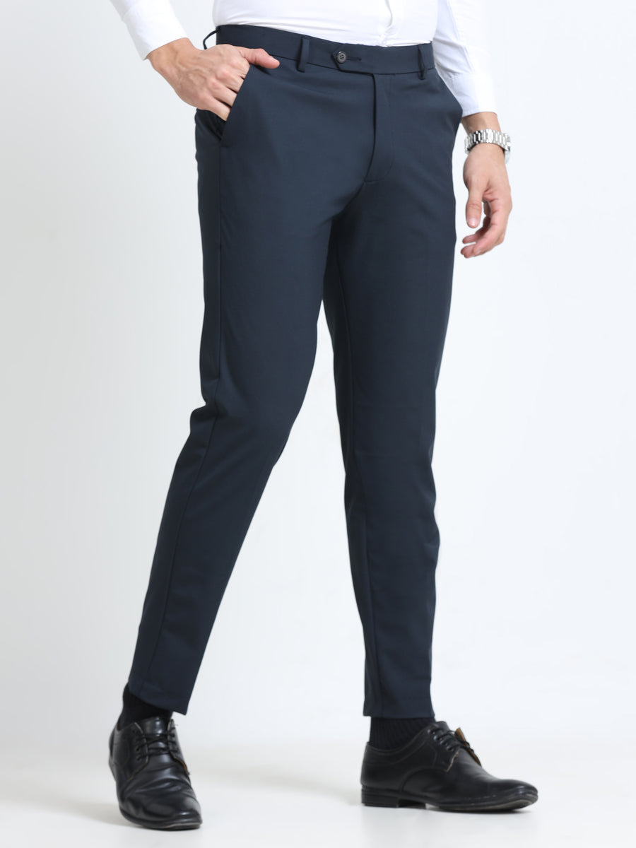 MEN’S LT BROWN Slim-Fit Trousers for a Sleek, Professional Appearance