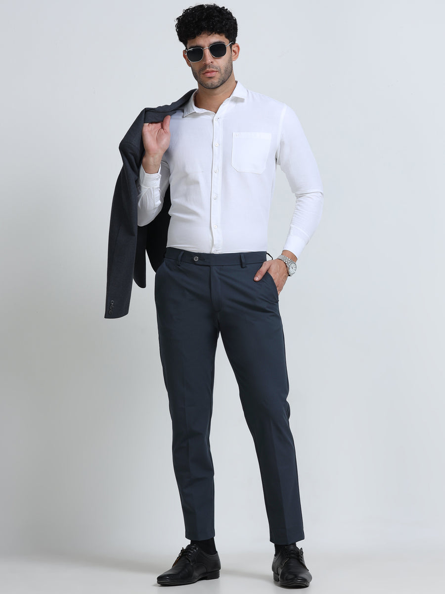 MEN’S LT BROWN Slim-Fit Trousers for a Sleek, Professional Appearance