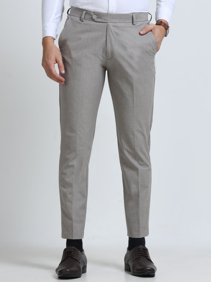 MEN’S LT GREY Slim-Fit Trousers for a Sleek, Professional Appearance