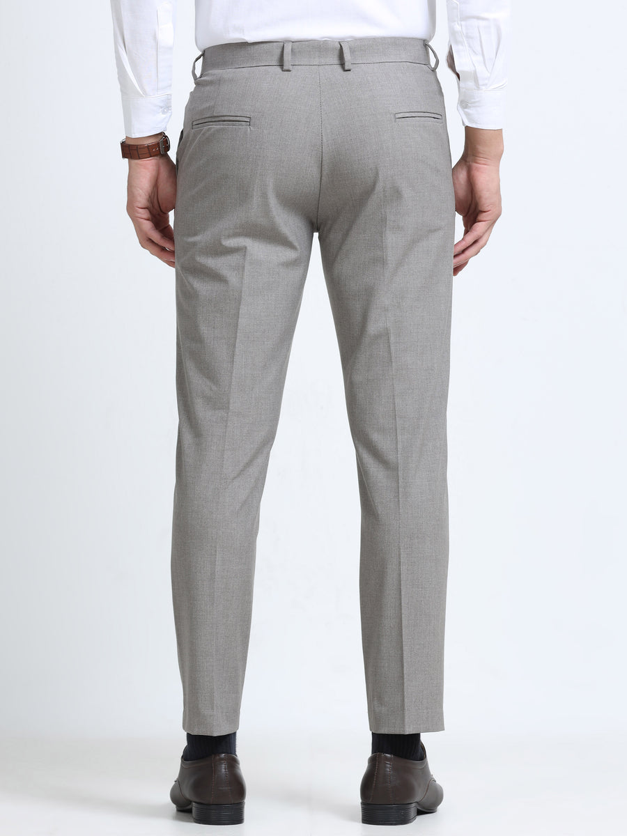MEN’S LT GREY Slim-Fit Trousers for a Sleek, Professional Appearance