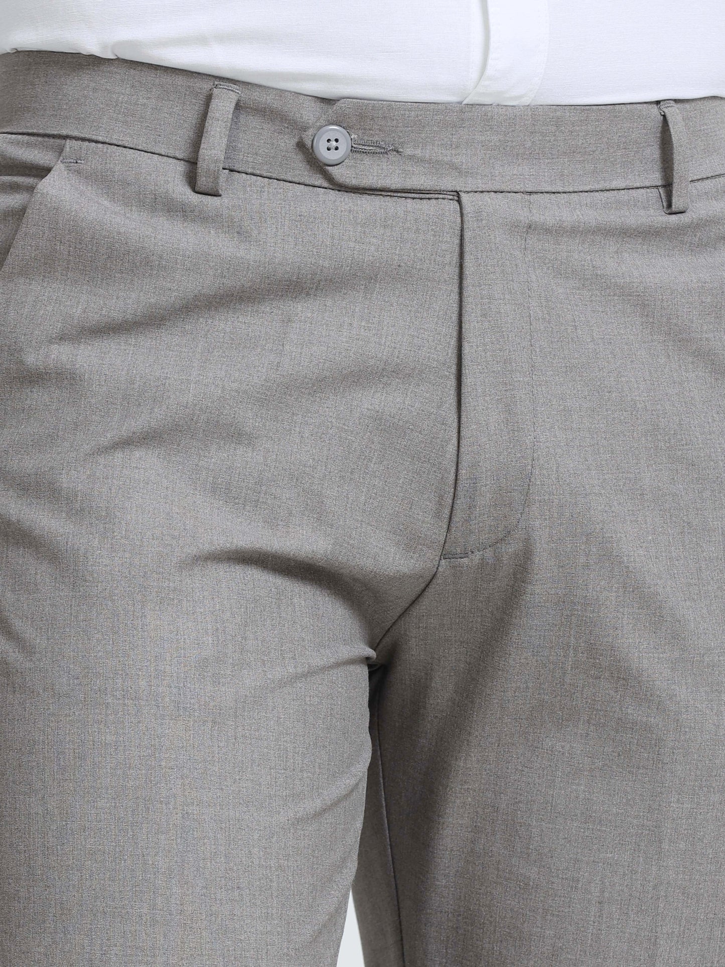 MEN’S LT GREY Slim-Fit Trousers for a Sleek, Professional Appearance