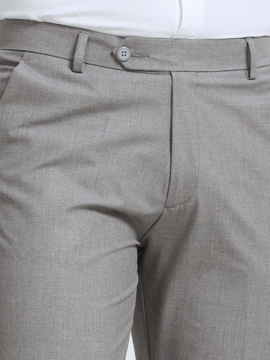 MEN’S LT GREY Slim-Fit Trousers for a Sleek, Professional Appearance