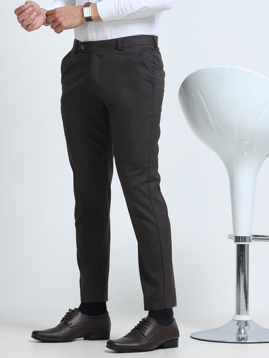 MEN’S BROWN Stylish Business Casual Look with Trousers