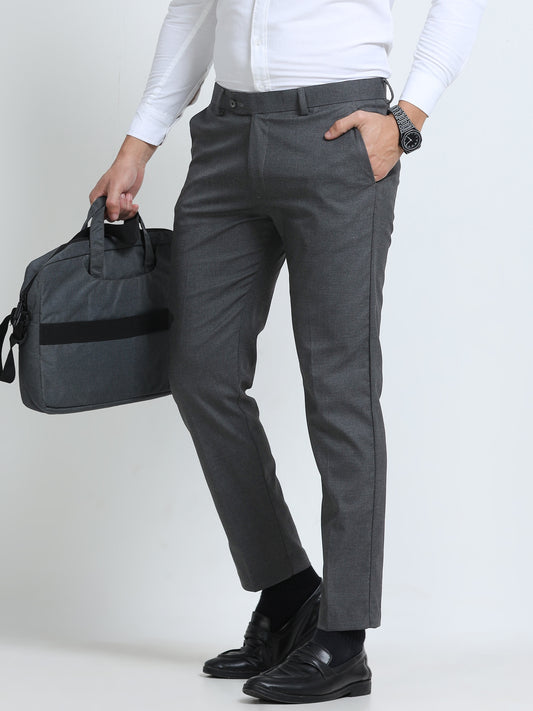 MEN’S LT GREY Stylish Business Casual Look with Trousers
