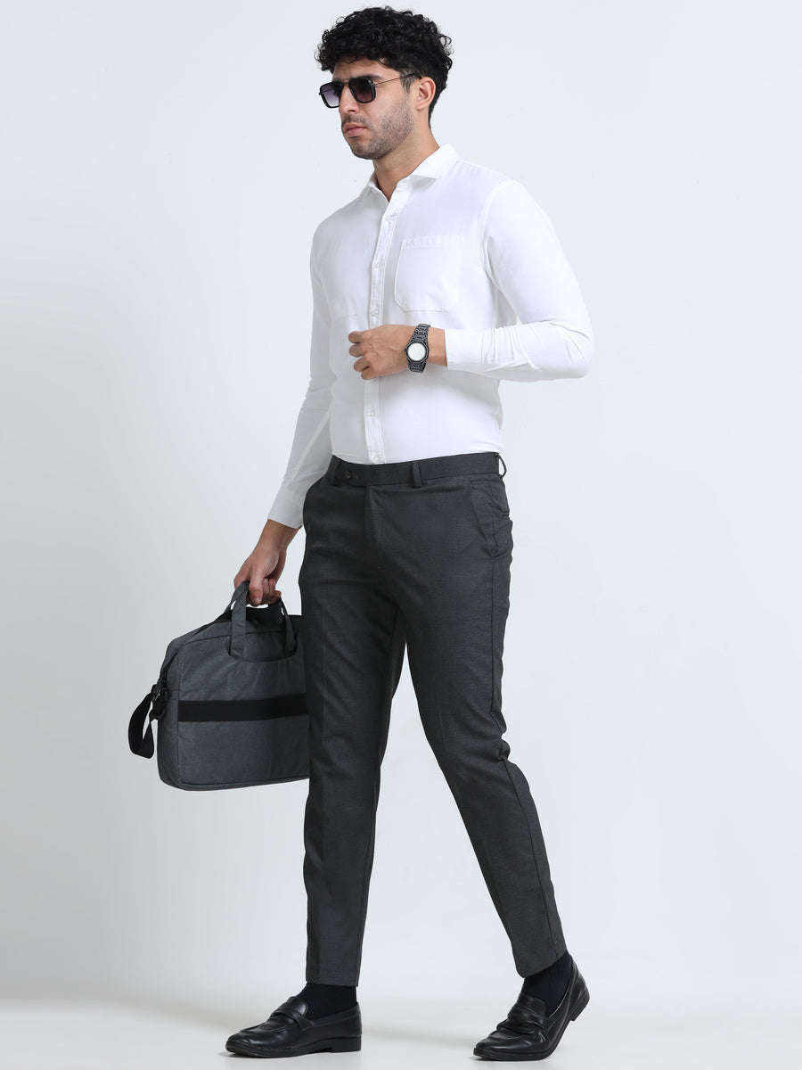 MEN’S LT GREY Stylish Business Casual Look with Trousers