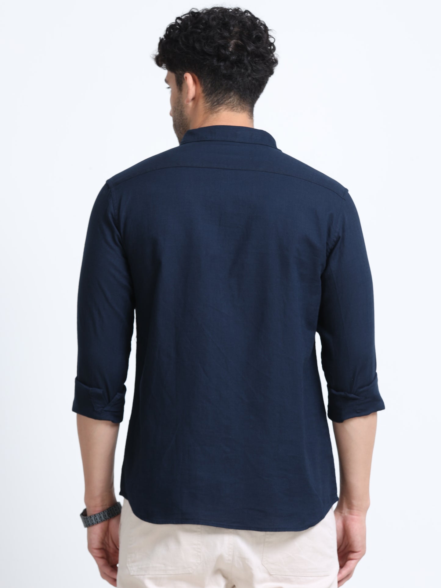 Men's NAVY Casual Button-Down Shirt for Effortless Style