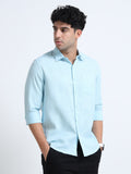 Men's SKY BLUE Casual Button-Down Shirt for Effortless Style