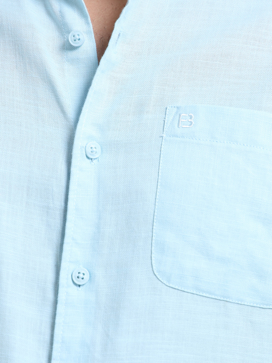 Men's SKY BLUE Casual Button-Down Shirt for Effortless Style