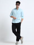 Men's SKY BLUE Casual Button-Down Shirt for Effortless Style