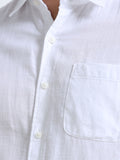 Men's PERAL WHITE Casual Button-Down Shirt for Effortless Style