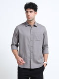 Men's GREY Casual Button-Down Shirt for Effortless Style