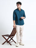 Men's AQUA GREEN Casual Button-Down Shirt for Effortless Style
